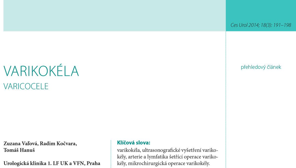 Česká urologie 2014 Přehledový článek o varikokéle